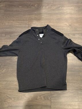 Goodfellow & Co Dark Gray Crewneck Quarter-Snap Sweater